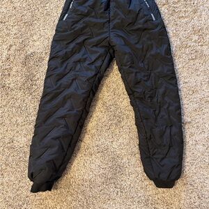Black Textured Snow Pants
